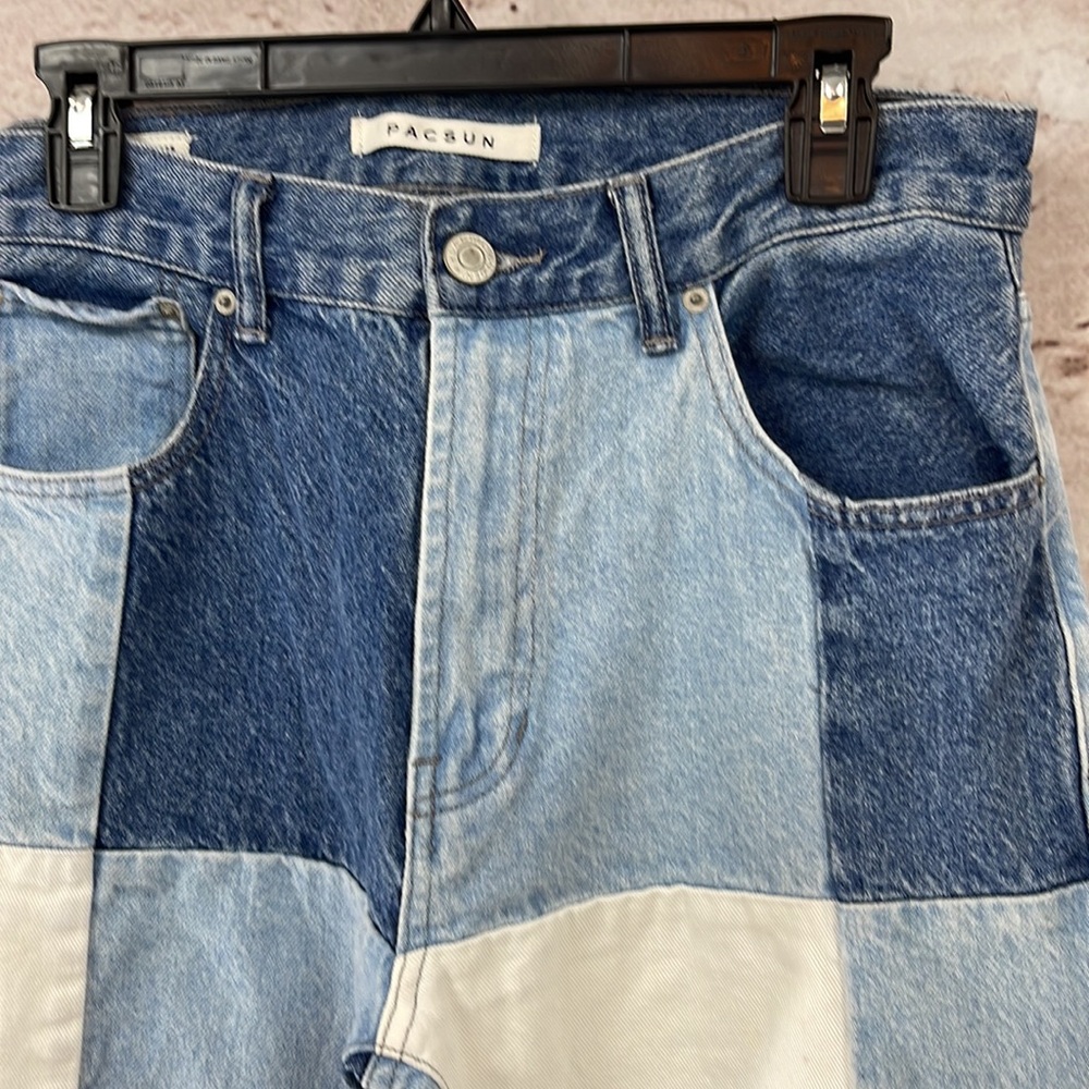 PacSun Vintage Loose Jeans Mens Patchwork Straight Leg - Picture 2 of 7